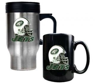 NFL New York Jets Helmet Travel & Ceramic Mug Set   K128234