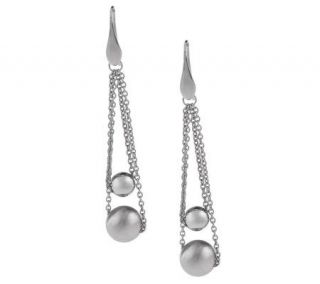 Simona Collini Steel Chain and Bead Dangle Earrings —