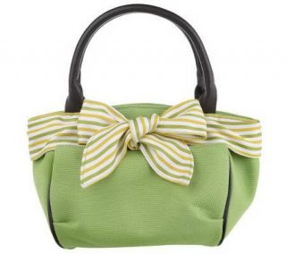 by Fortuna Valentino Canvas Tote with Bow Detail —