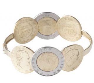 Lire Coin Bangle Bracelet 14K Gold —