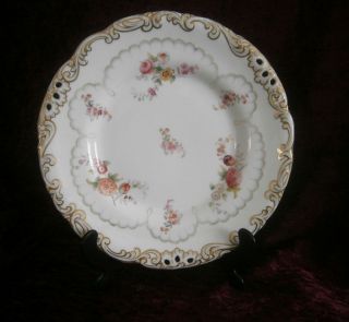  of Antique Victorian Pierced Copeland Floral Plates 