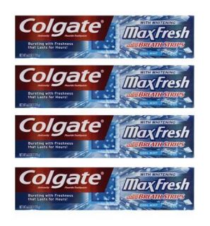 lot 5 Colgate Maxfresh Toothpaste w Mini Breath Strips Whitening Cool