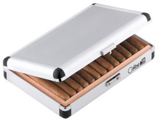 Colibri Travel Cigar Humidor Silver Cedar Lined $69 99 Hud 020019 Free