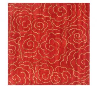Soho 6 Square Artful Floral Handtufted Wool/Viscose Blend Rug