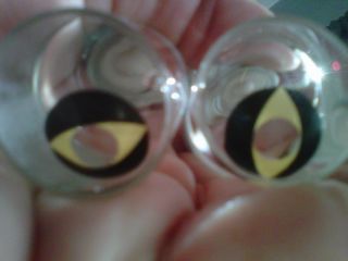 CAT EYES BLACK YELLOW CONTACTS HALLOWEEN LENS COLORED CONTACTS