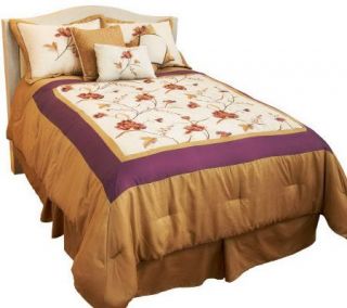HomeReflections Bella 7 Piece Microfiber Comforter Set w/ Embroidery 