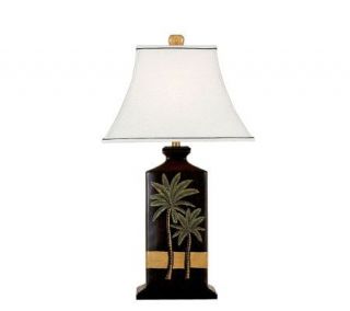 31 Handpainted Tropical Design Porcelain Lamp —
