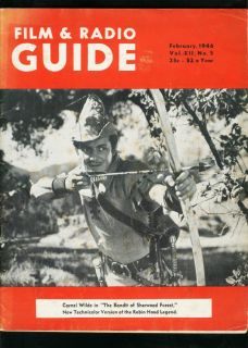Film Radio Guide Feb 1946 Cornel Wilde Robin Hood 16mm Film Good G