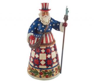 Jim Shore Heartwood Creek Americana Santa Figurine —