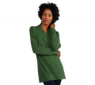 Liz Claiborne New York Cotton Cashmere Crossover Sweater Tunic