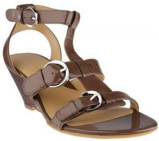 Tignanello Leather Mid wedge with Buckle Straps —