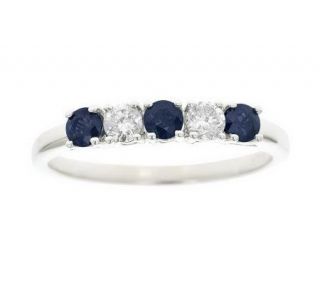 40 cttw Sapphire and 1/7 cttw Diamond 5 StoneBand Ring, 14K 