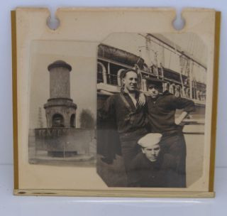  frame shows three sailorand a public street side urinal in france