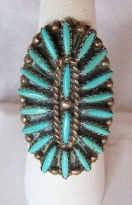 Gorgeous Vintage Navajo Corbet Joe Sterling Silver Needlepoint