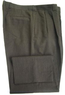 Corbin  Mens Brown Pleated Wool Dress Pants Slacks 40x30