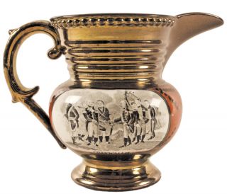 1824 Copper Lusterware Pitcher Cornwallis