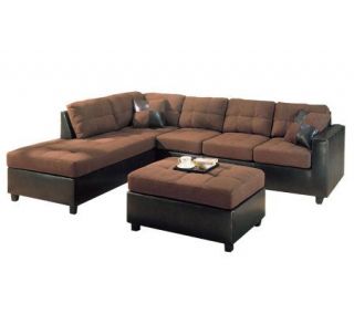 Harlow Brown Microfiber Sectional with Ottomanby Coaster —