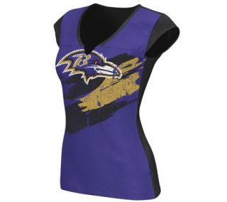 NFL Baltimore Ravens Womens Face Paint SplitNeck T Shirt —