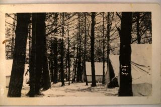 1947 RPPC Tents at Green Mountain Camp in Dummerston Vermont VT