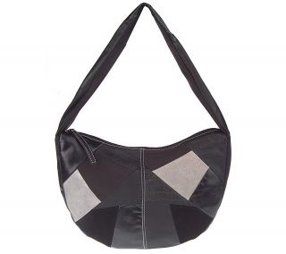Stone Mountain Leather & Suede Patchwork Hobo Bag —