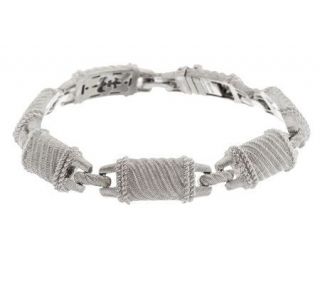 Judith Ripka Sterling 6 3/4 Textured Bracelet —