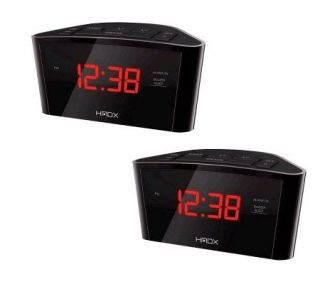 HMDX Eclipse Set of 2 LED Display Dual Alarm w/ Autoset Clocks 