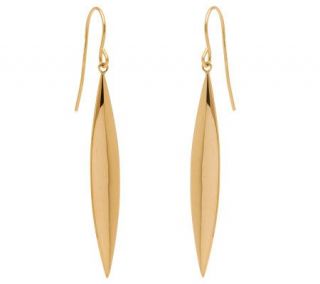 Elongated Polished Dangle Earrings 14K Gold —