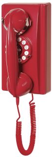 Crosley CR55 1940s Retro 302 Dreyfuss Wall Phone Red