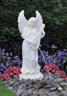 Angel with Mandolin Flower Bed Garden Fountain —