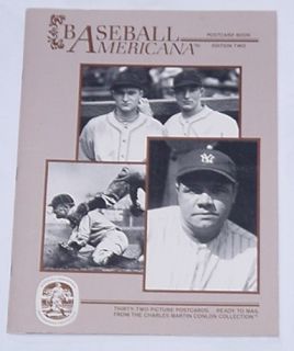 1984 Conlon Baseball Americana Postcard Set 2 Babe Ruth Lou Gehrig