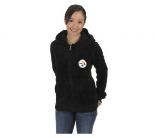 NFL Pittsburgh Steelers Womens Teddy Bear Jacket —