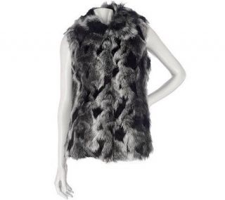 Luxe Rachel Zoe Faux Fur Vest with Hook & Eye Closure   A93632