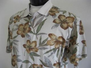 Cooke Street Floral Aloha Hawaiian Polo Shirt L Short