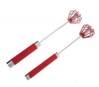 Prepology Set of 2 Stainless Steel Mixing Whisks w Silicone Heads 