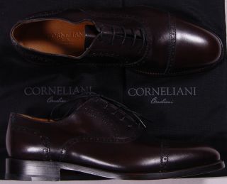 CORNELIANI Shoes $695 Dark Brown Captoe Oxford Handmade Dress Shoes 10