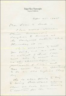 IMPORTANT ARCHIVE OF EDGAR RICE BURROUGHS FAMILY CORRESPONDENCE