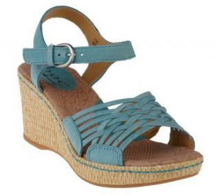 by Born Tootsie Leather Quarter Strap Wedge Sandals   A212841