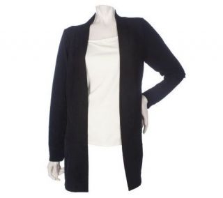 Susan Graver Lustra Knit Cardigan with Back Waist Detail   A212136