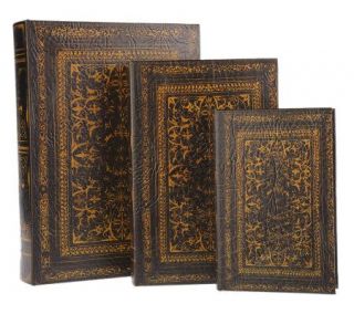 Linda Dano Set of 3 Old World Book Box Collection —