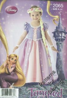 Pattern Costume Girl Sz 3 8 Disney Tangled Rapunzel Dress Braid New