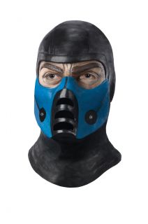 Mortal Kombat Sub Zero Deluxe Overhead Costume Latex Mask Adult New