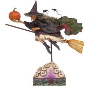 Jim Shore Heartwood Creek Flying Witch on a Broom Figurine —