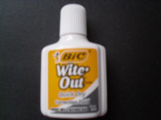 Bic Wite White Out Liquid Correction Fluid Quick Dry   Cover It Paper