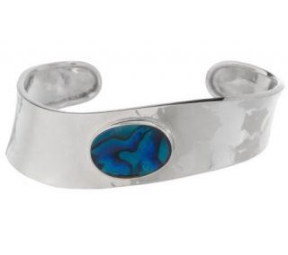 Dominique Dinouart Artisan Crafted Sterling Large Abalone Cuff 