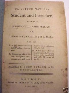 1781 Cotton Mather Student Holy Bible Preacher Antique