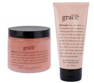 philosophy amazing grace exfoliant scrub and smoothing body butter duo 