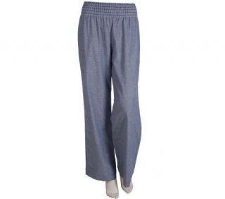 Elisabeth Hasselbeck for Dialogue Wide Leg Chambray Pants —