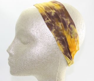 Yellow Cotton Tie Dye Soft Headband Hair Band Stretch