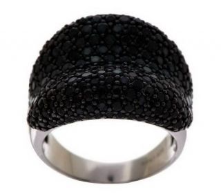 00 ct tw Black Spinel Concave Design Sterling Band Ring —
