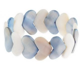 As IsLeeSands Mother of Pearl Heart Stretch Bracelet —